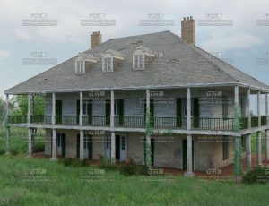 废弃木屋别墅场景