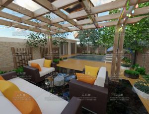 天台露天休闲场景