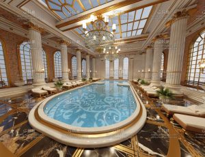 高档富豪室内游泳池