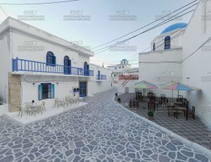 圣托里尼岛小镇