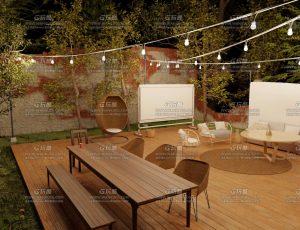 夜晚树林休闲区