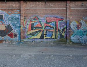 嘻哈街头墙角场景