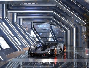 科幻酷炫车库场景