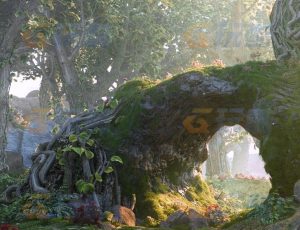 清新大树干林Blender动画场景