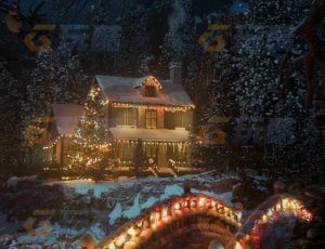 唯美冬季森林夜景Blender动画场景