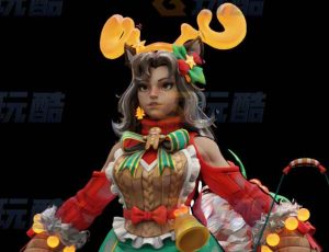 风格化圣诞女孩